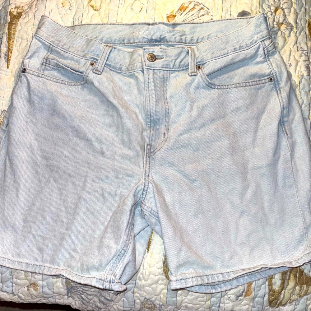 Old Navy High-Rise Slouchy Straight Denim Shorts Women’s Size 12